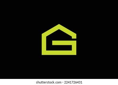 Minimal Awesome Trendy Professional Creative Letter G Home Logo Design Template On Black Background