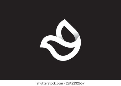 Minimal Awesome Trendy Professional Dove Brand Logo Design Template On Black Background