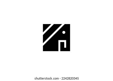 Minimal Awesome Trendy Professional Elephant Home Logo Design Template On White Background