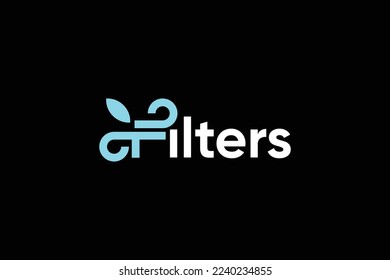 Minimal Awesome Trendy Professional Filters Logo Design Template On Black Background