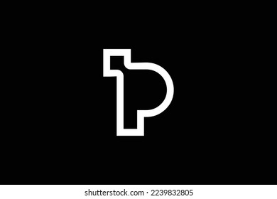 Minimal Awesome Trendy Professional Letter P Technology Logo Design Template On Black Background