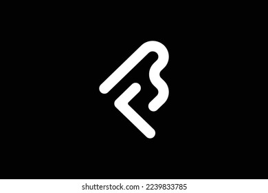 Minimal Awesome Trendy Professional Letter FB Logo Design Template On Black Background