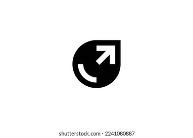 Minimal Awesome Trendy Professional Letter Arrow Logo Design Template On White Background