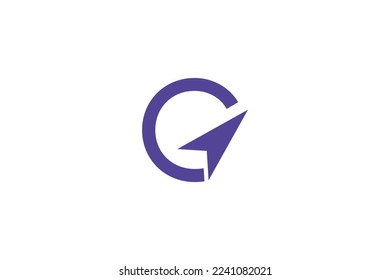 Minimal Awesome Trendy Professional Letter G Arrow Logo Design Template On White Background