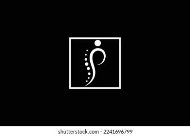 Minimal Awesome Trendy Professional Letter P Spa Logo Design Template On Black Background