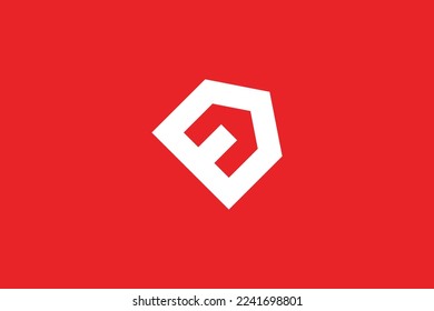 Minimal Awesome Trendy Professional Letter E Home Icon Logo Design Template On Red Background