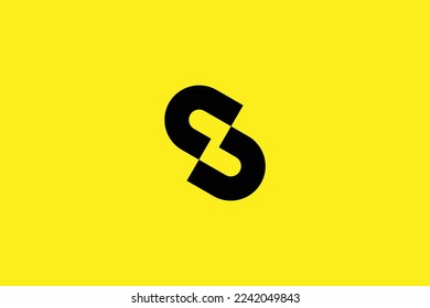 Minimal Awesome Trendy Professional Letter S Z Logo Design Template On Yellow Background