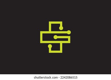 Minimal Awesome Trendy Professional Letter G S Plus Brand Logo Design Template On Black Background