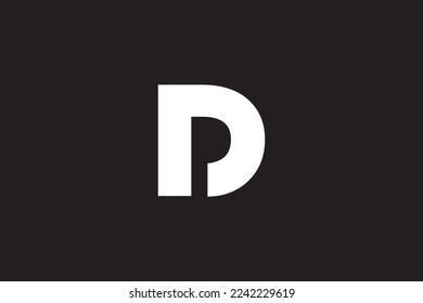 Minimal Awesome Trendy Professional Letter D P Logo Design Template On Black Background