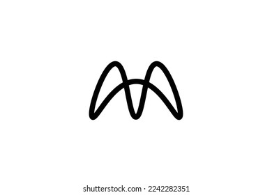 Minimal Awesome Trendy Professional Letter M Logo Design Template On White Background