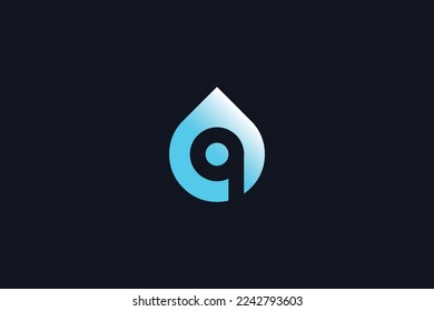 Minimal Awesome Trendy Professional Letter Q Water Drop Logo Design Template On Black Background