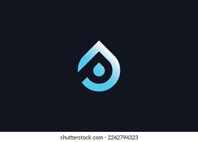 Minimal Awesome Trendy Professional Letter P Water Drop Logo Design Template On Black Background