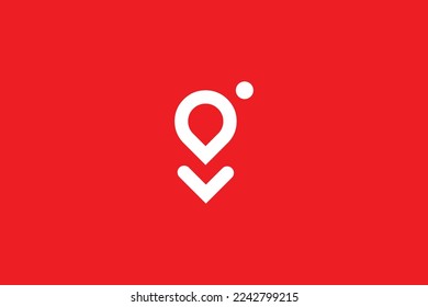 Minimal Awesome Trendy Professional Letter G Location Icon Logo Design Template On Red Background