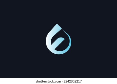 Minimal Awesome Trendy Professional Letter F Water Drop Logo Design Template On Black Background