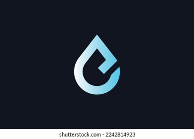 Minimal Awesome Trendy Professional Letter C Water Drop Logo Design Template On Black Background