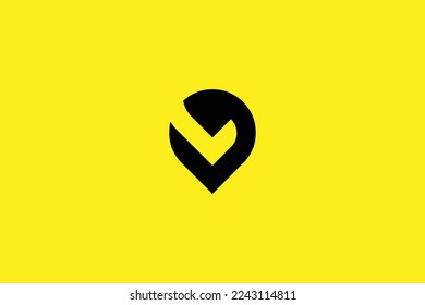 Minimal Awesome Trendy Professional Letter L Location Logo Design Template On Yellow Background