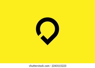 Minimal Awesome Trendy Professional Letter J Location Logo Design Template On Yellow Background