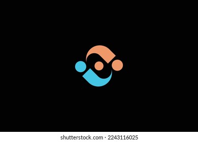 Minimal Awesome Trendy Professional Letter i i Logo Design Template On Black Background