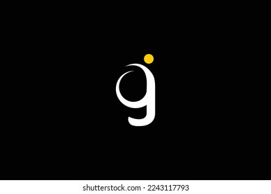 Minimal Awesome Trendy Professional Letter G Genius Man Logo Design Template On Black Background