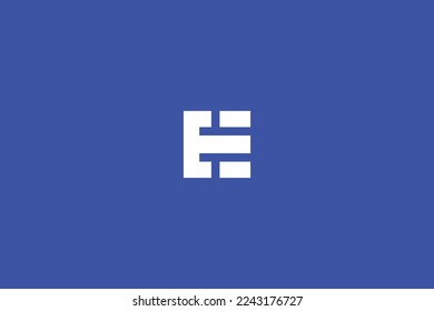 Minimal Awesome Trendy Professional Letter E T Software Logo Design Template On Blue Background