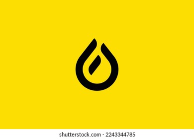 Minimal Awesome Trendy Professional Letter F Water Drop Logo Design Template On Yellow Background