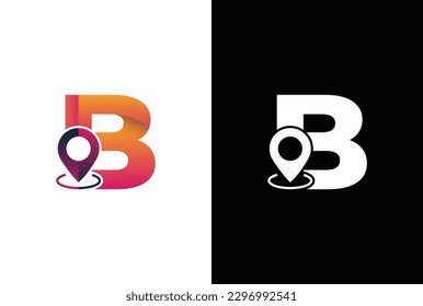 Minimal Awesome Trendy Professional Letter B Location Logo Design Template