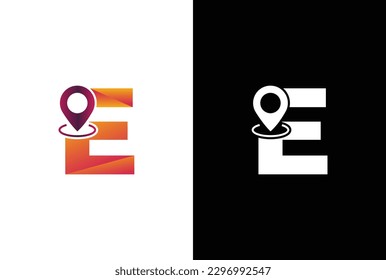 Minimal Awesome Trendy Professional Letter E Location Logo Design Template