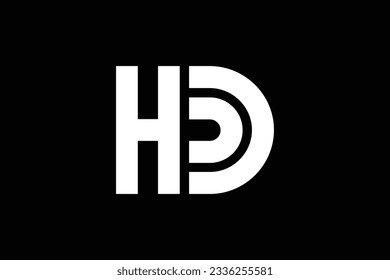 Minimal Awesome Trendy Professional Letter H D Logo Design Template On Black Background