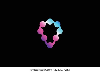 Minimal Awesome Trendy Technology Light Logo Design Template On Black Background