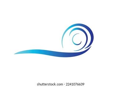 Minimal Awesome Trendy Wave Icon Vector Art Logo Design Template On White Background