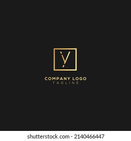 Minimal awesome trendy Y letter professional logo design template on black background.