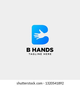 minimal B letter, initial hand logo template vector illustration icon element