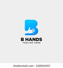 minimal B letter, initial hand logo template vector illustration icon element