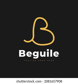 Minimal B Logo Design with Hand Drawn Style. Elegant Initial Letter B Logo or Symbol