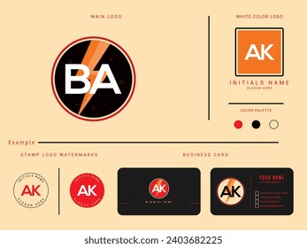 Minimal BA Logo Icon, Initial Ba ab Letter Logo Template For Your Electric Shop or Business