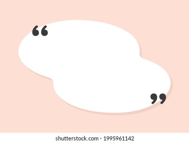 Minimal background. Abstract illustration with quotation marks and white text space on light pink. Design for a headline, mention, banner, eye-catcher. A4 ratio.