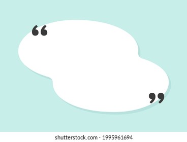 Minimal background. Abstract illustration with quotation marks and white text space on light blue. Design for a headline, mention, banner, eye-catcher. A4 ratio.