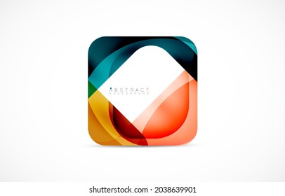 Minimal background. Abstract square shape with round corners created with wavy forms. Vector Illustration For Wallpaper, Banner, Background, Landing Page