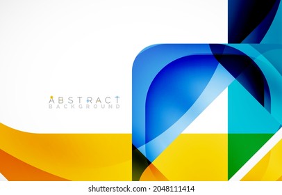 Minimal background. Abstract square shape with round corners created with wavy forms. Vector Illustration For Wallpaper, Banner, Background, Landing Page
