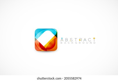 Minimal background. Abstract square shape with round corners created with wavy forms. Vector Illustration For Wallpaper, Banner, Background, Landing Page