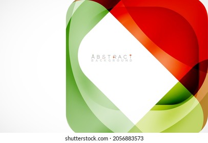 Minimal background. Abstract square shape with round corners created with wavy forms. Vector Illustration For Wallpaper, Banner, Background, Landing Page