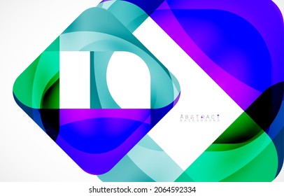 Fondo mínimo. Forma cuadrada abstracta con esquinas redondeadas creadas con formas onduladas. Ilustración vectorial para fondo de escritorio, pancarta, fondo, página de aterrizaje