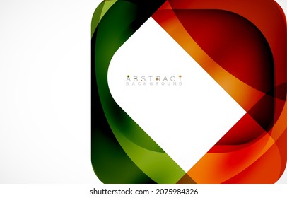 Minimal background. Abstract square shape with round corners created with wavy forms. Vector Illustration For Wallpaper, Banner, Background, Landing Page