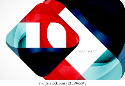 Minimal background. Abstract square shape with round corners created with wavy forms. Vector Illustration For Wallpaper, Banner, Background, Landing Page