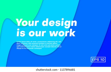 Minimal background with abstract wavy gradient shapes. Landing page header design. Vector