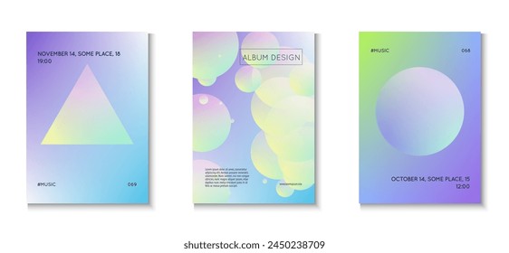 Minimal Background. Blue Gradient Set. Elegant Elements. Cyberpunk Hologram Banner. Abstract Shape. Futuristic Galaxy Template. Holographic Poster. Violet Minimal Background
