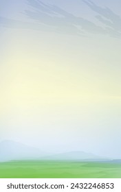 Minimal background. Calming nature view. Place for text. Watercolor textured vector design. 