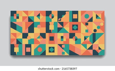 Diseño de póster de geometría y cubierta de fondo mínimo
