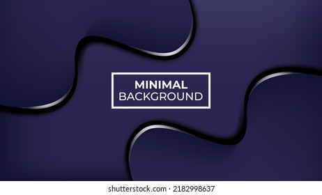 Minimal background dark blue and there are two curved lines like liquid, easy to edit
