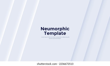 Minimal background or decorative backdrop with abstract straight diagonal lines. Modern neumorphic design template with place for text. Realistic clean vector illustration for corporate presentation.